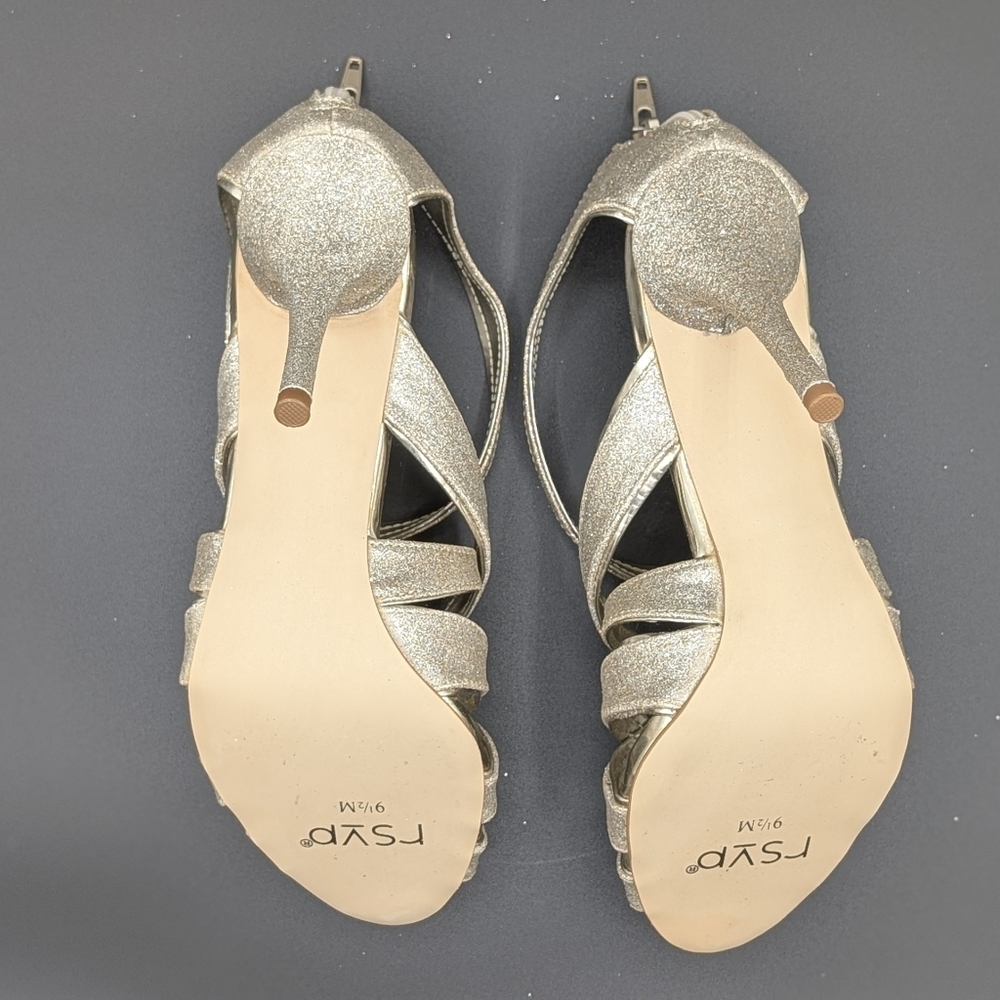 RSVP Maven Light Gold Strappy Heels - Picture 6 of 10